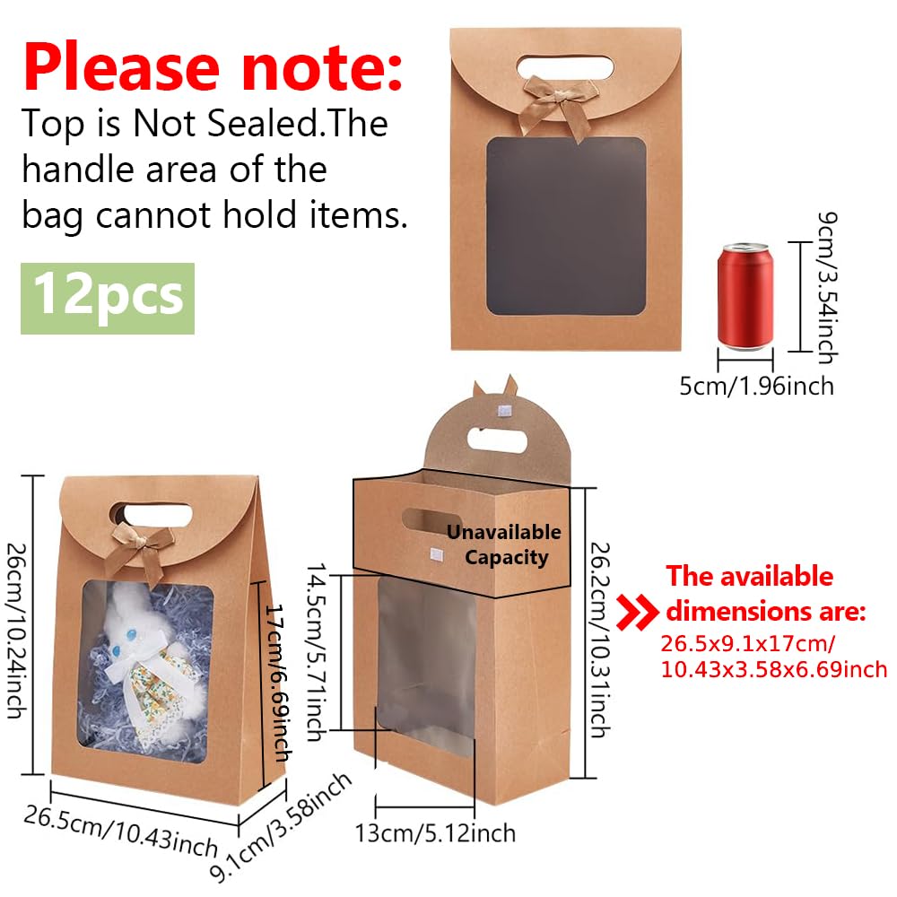 Set Di 6 Sacchetti Regalo Con Finestra In Alluminio E Manici | 7,5