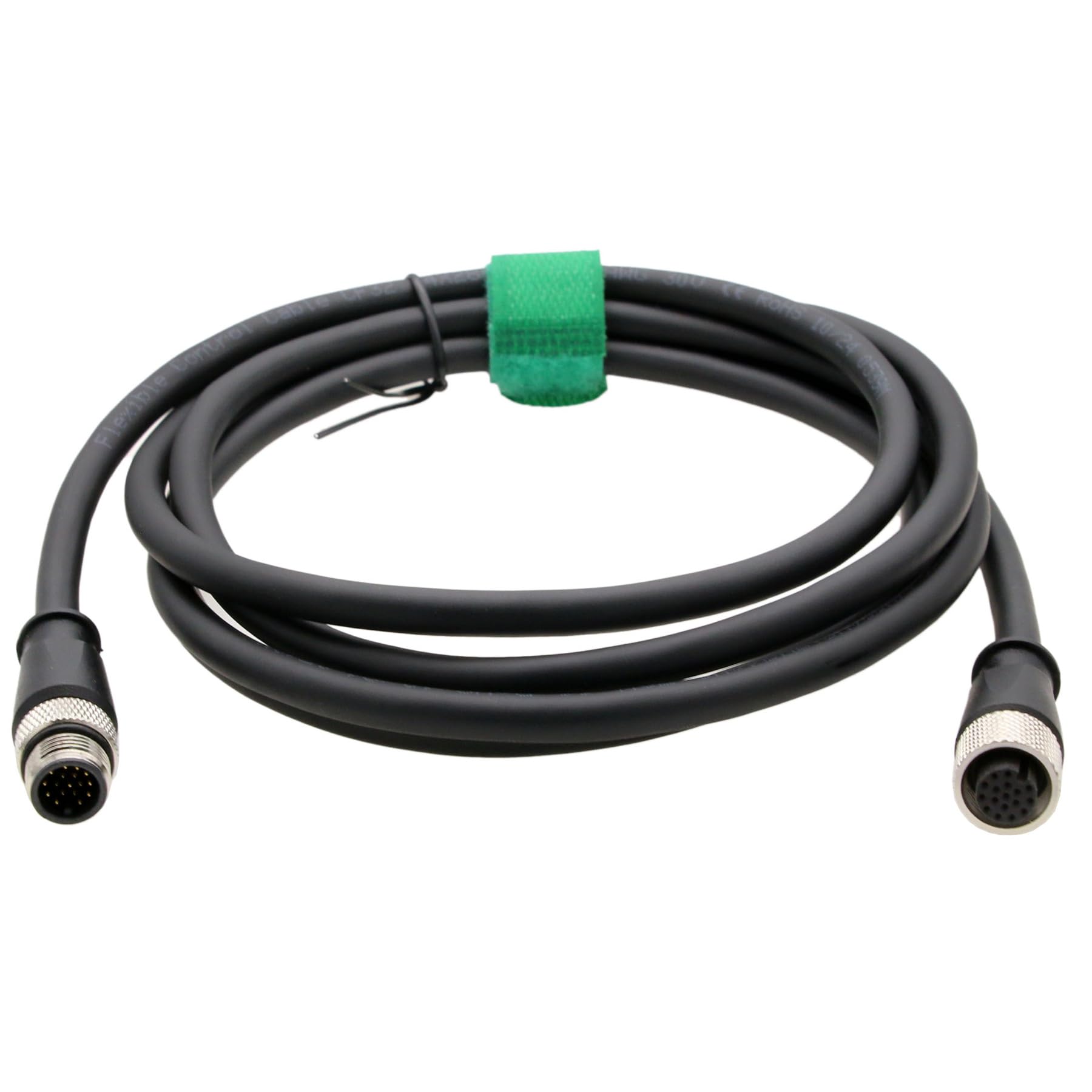 Cable M12 de 17 pines premium con código A para entrada de datos E/S industriales de 2m 8