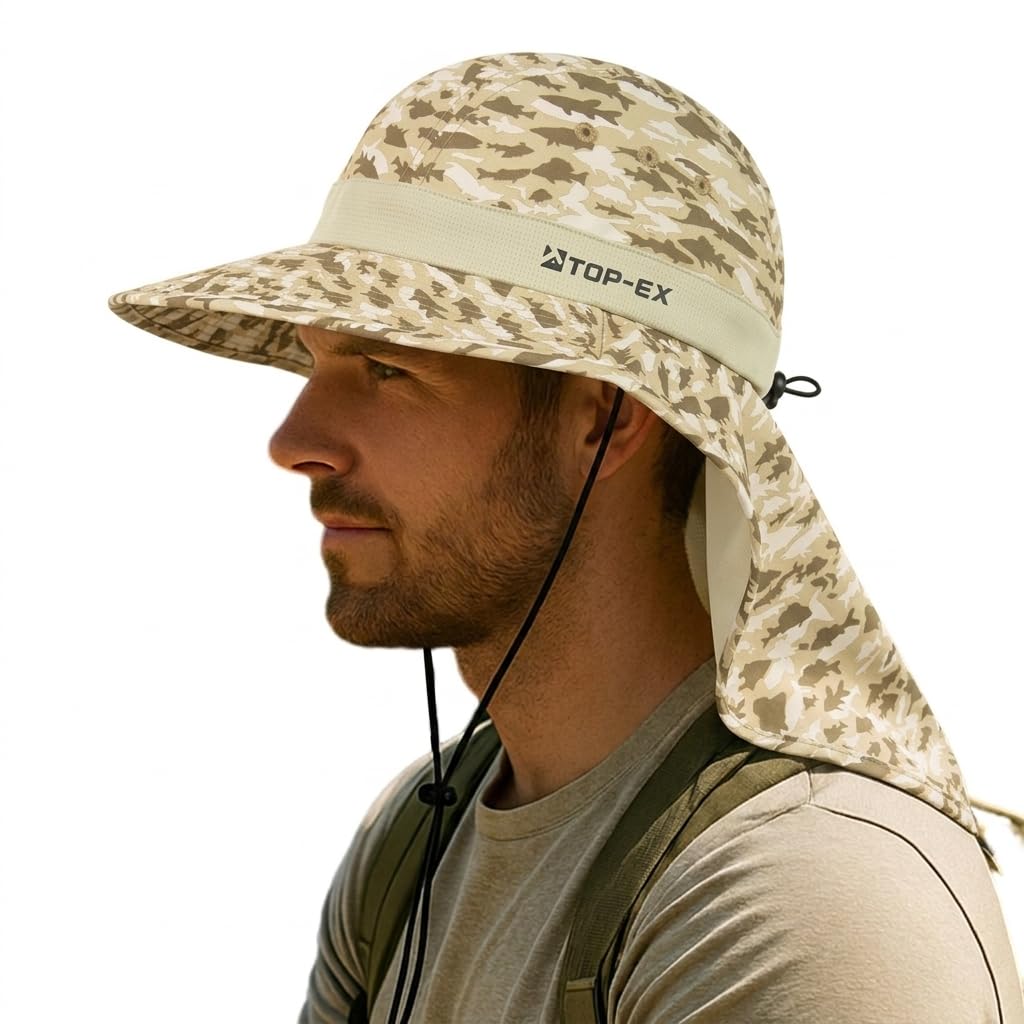 TOP-EX Cooling Sun Hat with Neck Flap, UPF 50+