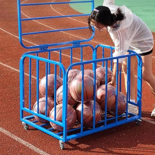 Heavy Du Metal Baetball Sto Rack Rolling Cart per nizing palle sportive (calcio, pallavolo, tennis) FoldabCa per scuole e asili (80 x 60 x 70 cm)