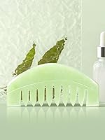 Vista 4 de airogym 2 peines de masaje de jade natural, peine de cuero cabelludo raspado Guasha, herramientas de masaje de cabeza multifuncionales, masajeador