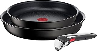 Tefal Ingenio Unlimited On Set of 2 Frying Pans 22/26 cm + Removable Handle, Induction Safe, Non-Stick, Titanium Coated, T…