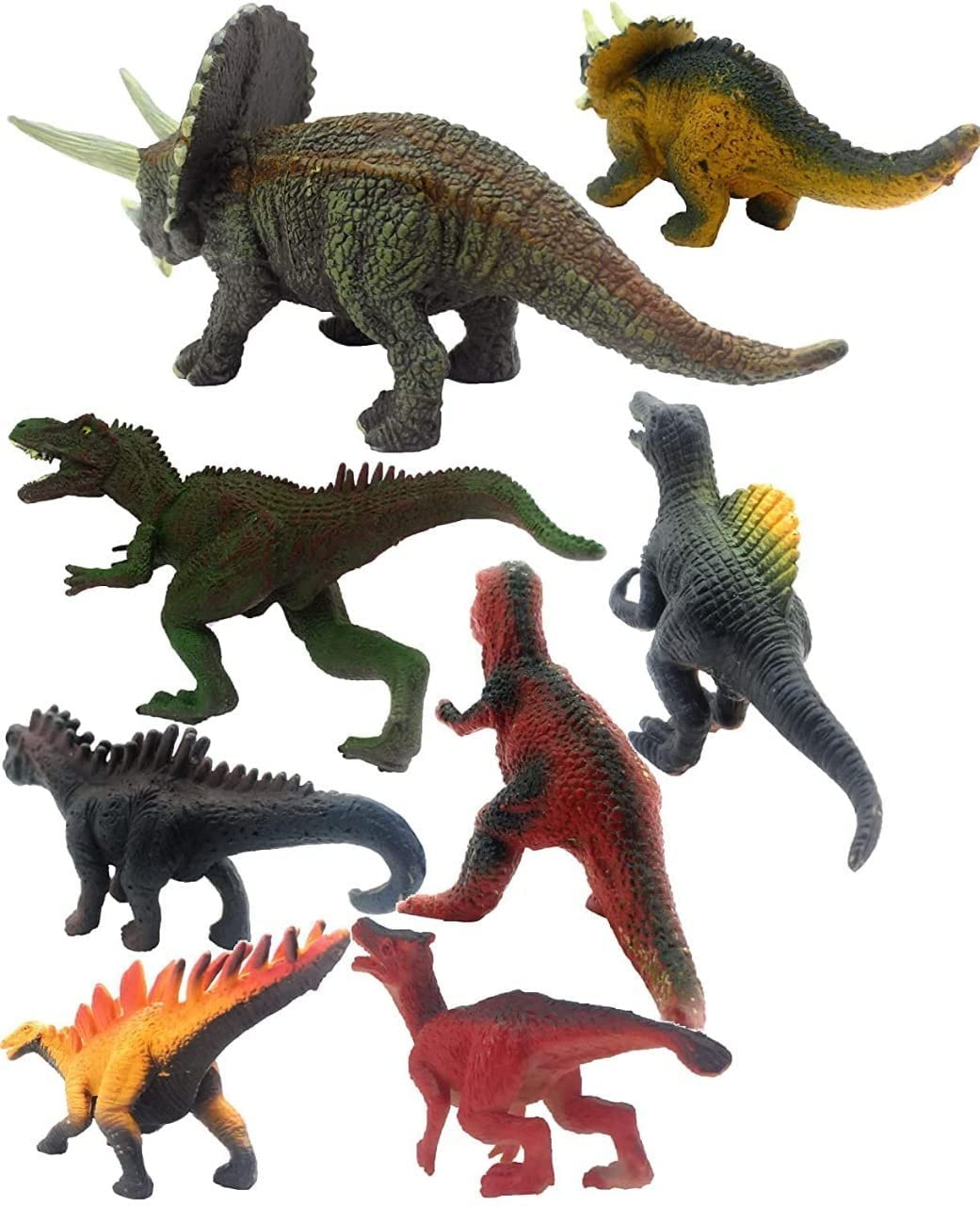 OANGO Pack of 8 Wild Animal Dinosaur Rubber Play Toy for Kids Baby 2 3 4 5 Year Old, Non-Toxic (Small/Medium/Large Dinosaur) (Pack of 8) (B0B6NWG2D9) Amazon Price History, Amazon Price Tracker