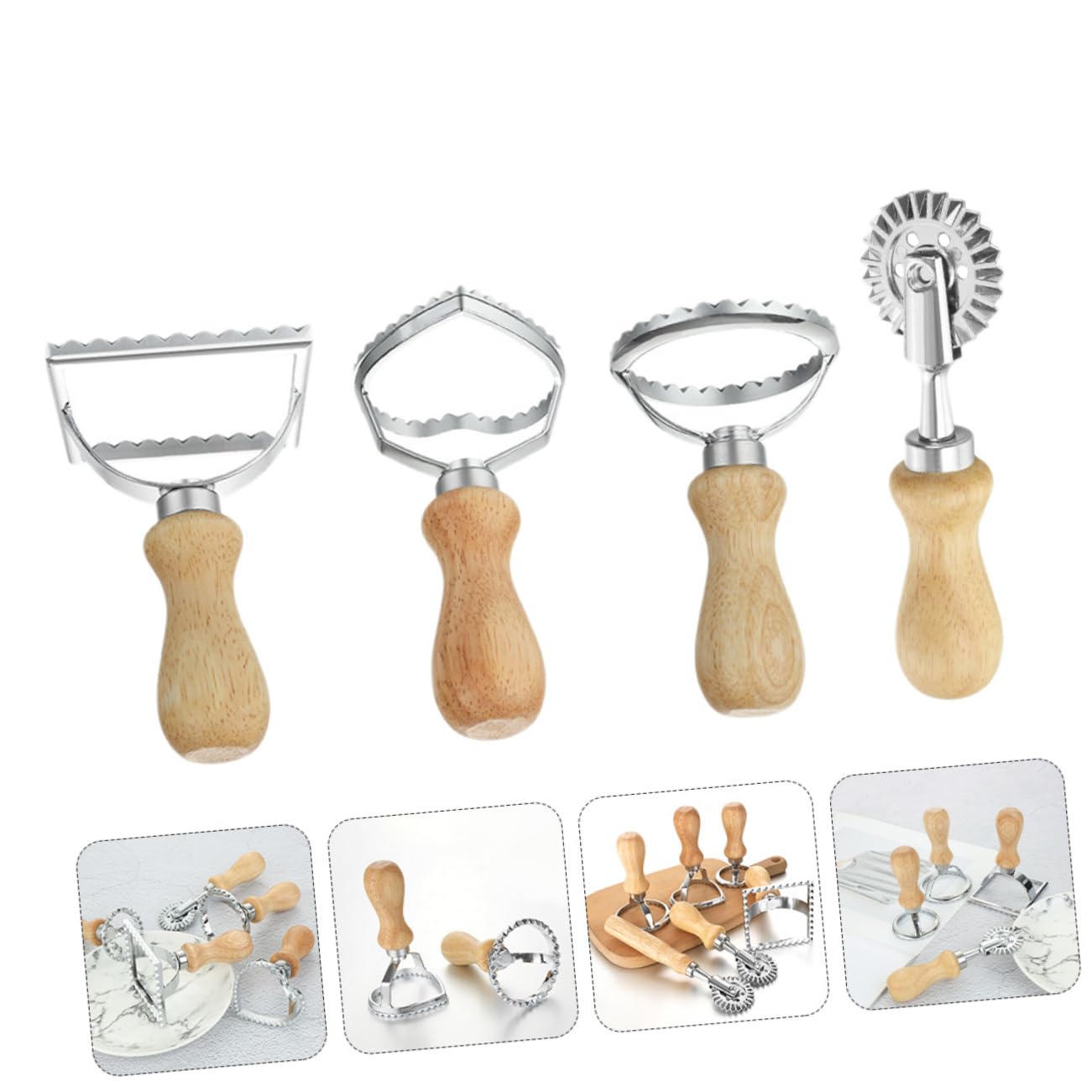 BESTYASH 4piezas Moldes De Aleación Para Galletas Cortadores De Galletas Para Hornear Molde Para Masa De Dumplings Utensilios Para Hornear Casa