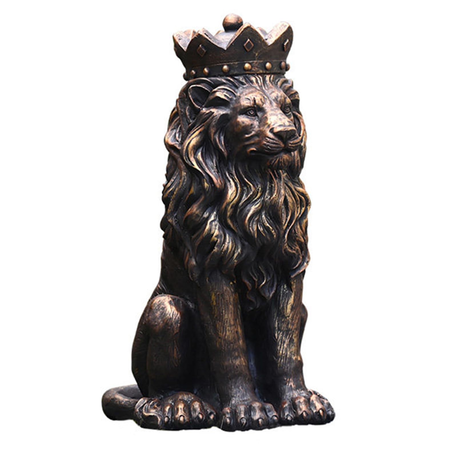 YXCQHZM Lion Garden Statue Guardian Sitting Lion Statue for Home Entrance Porch and Yard (brown)
