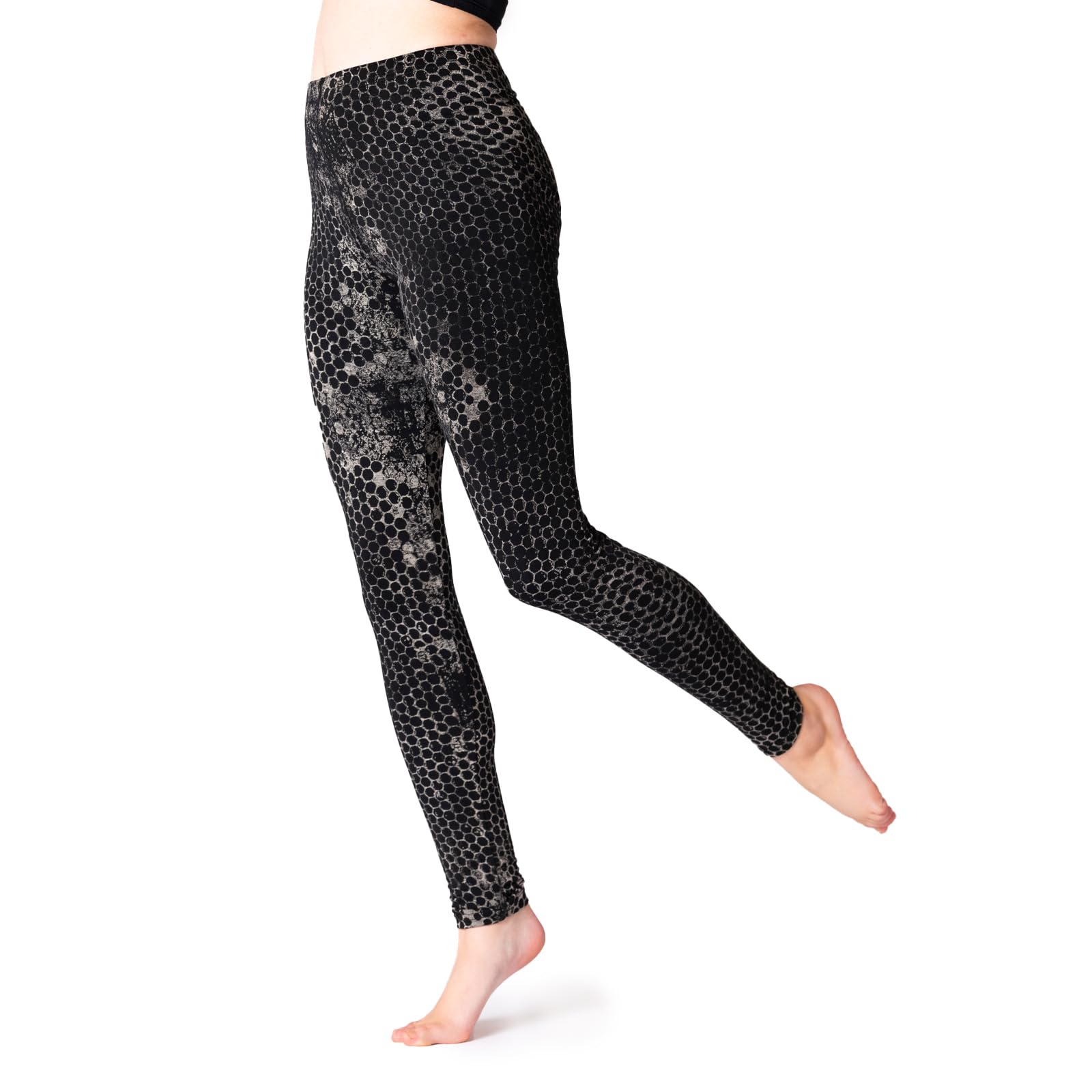 Panasiam Women's Grey Leggings Honeycomb, Gray, M