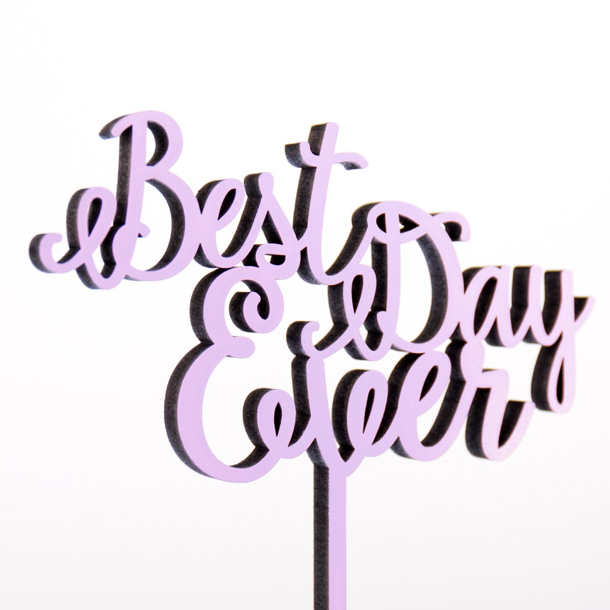 KLEINLAUT 3D-Schriftzug Cake Topper Best Day Ever in Größe: 25 x 24,7 cm - Dekobuchstaben - 32 Farben zur Wahl - Pastell Rosa