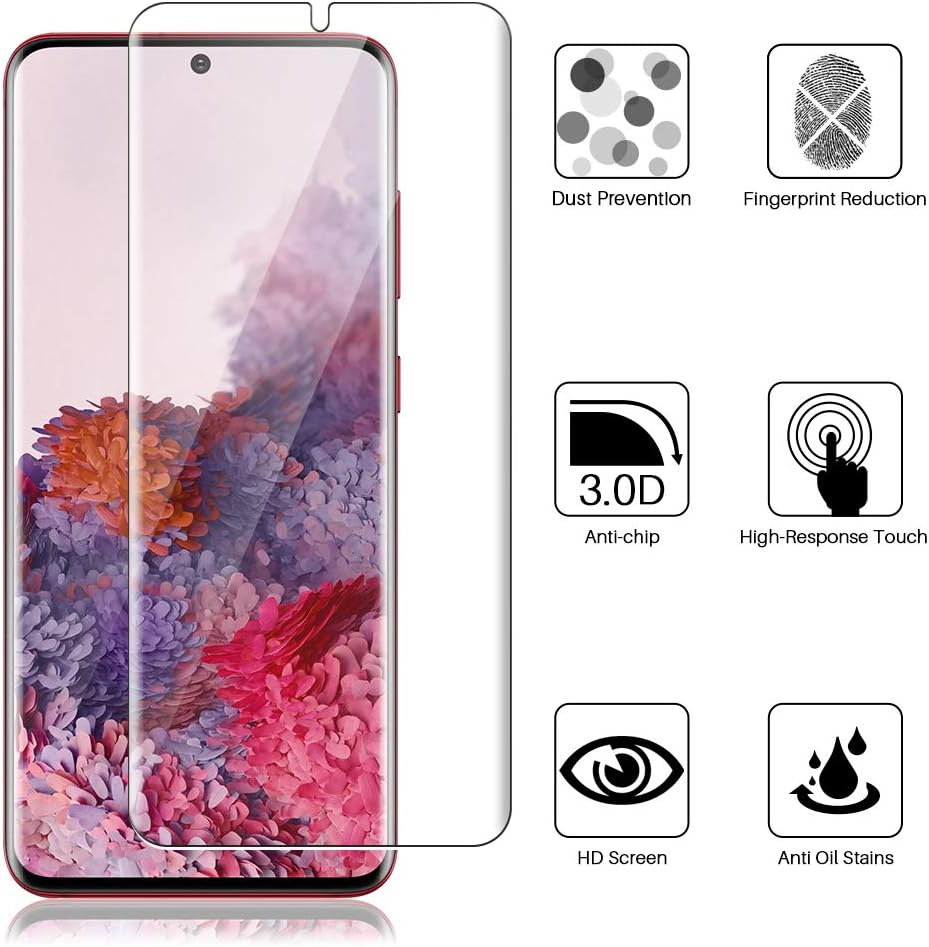 LK 3 Pack Screen Protector Compatible with Samsung Galaxy S20 5G 6.2-inch, Ultrasonic Fingerprint Compatible, Anti-Scratch, HD Transprent, Bubble Free, Self-Healing Flexible TPU Film for S20