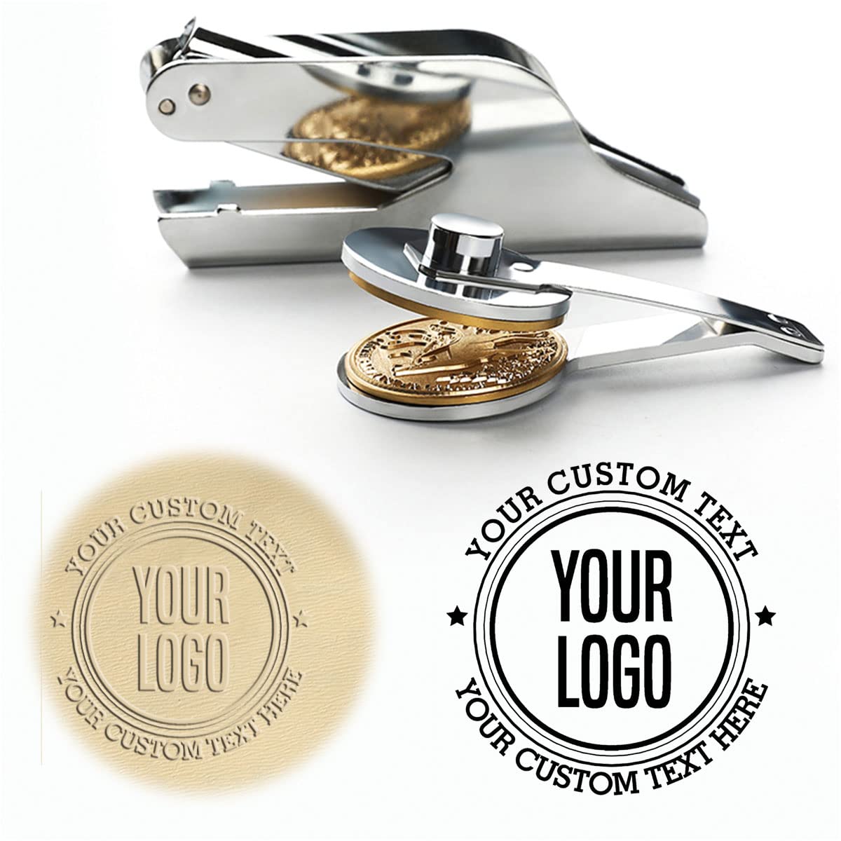 Custom Logo Embosser for Business Stationery - Create Your Own Text Logo Embosser