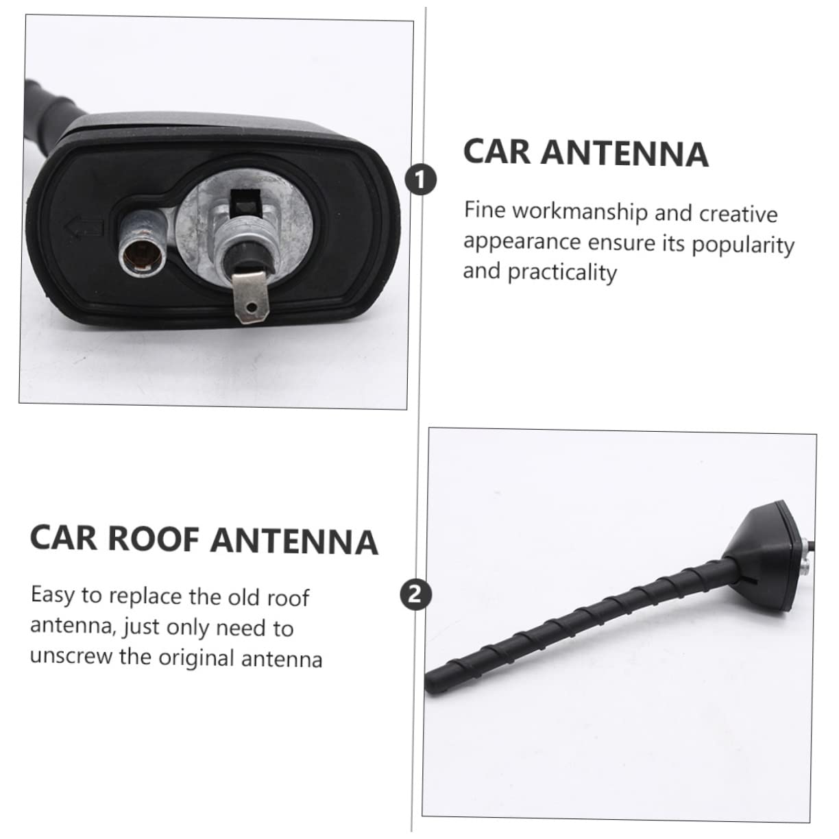 Antenne de Toit de Voiture Compacte Noire en Abs 1 Pièce