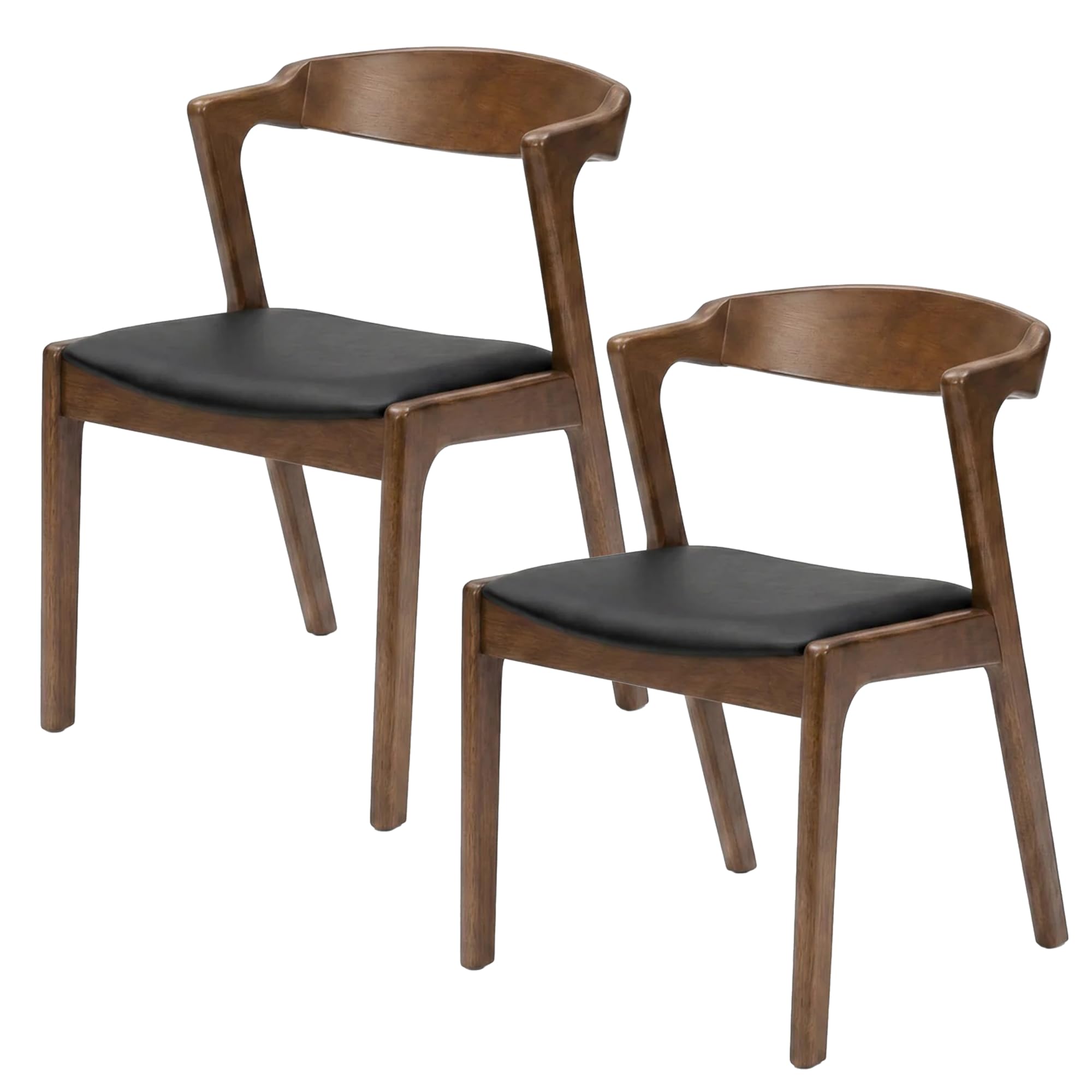 Amazon.com - Fiseises Wooden Dining Chairs Set of 2, PU Leather