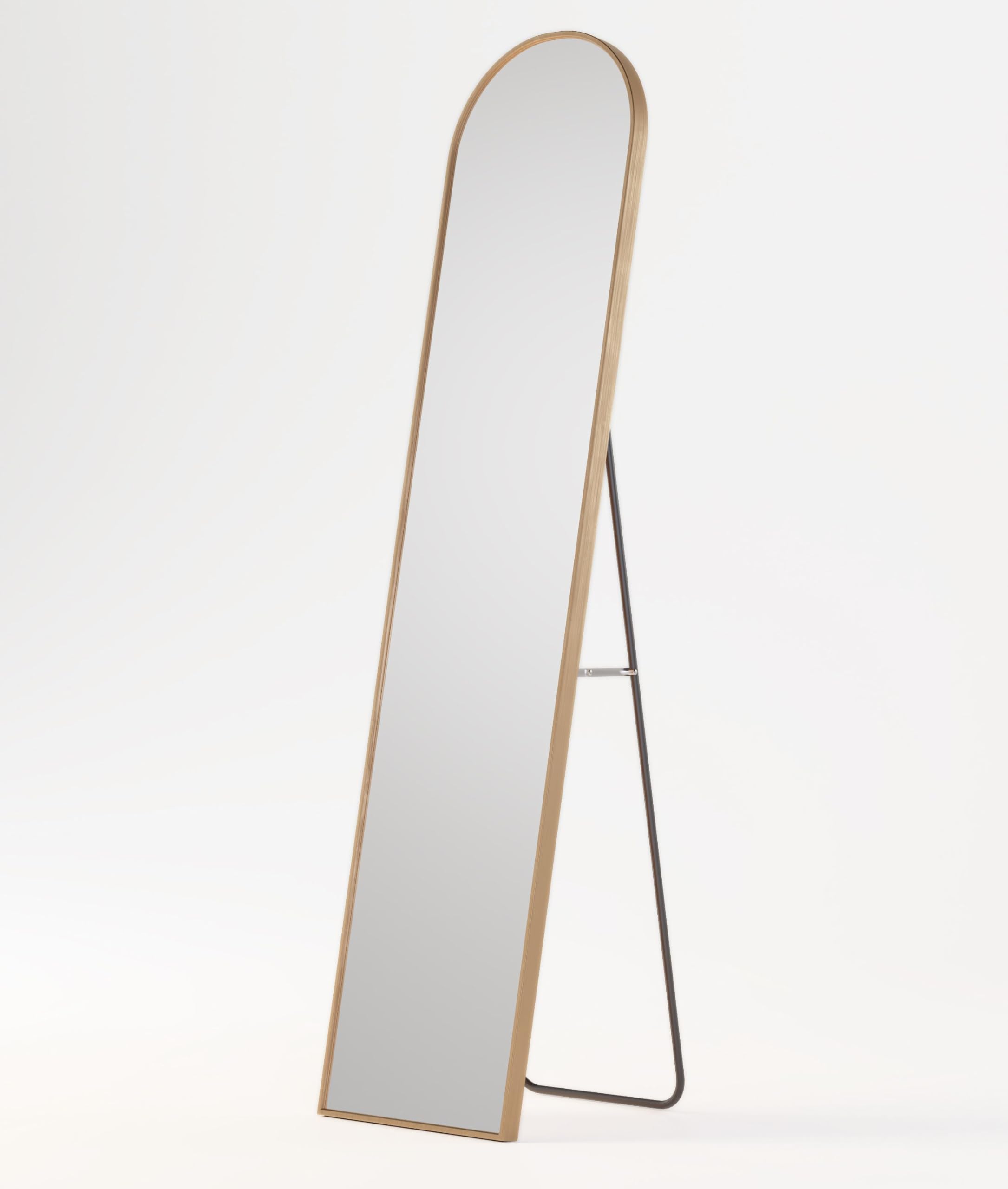 Cortesi Home Skinee Floor Mirror in a Gold Aluminum Frame, 14