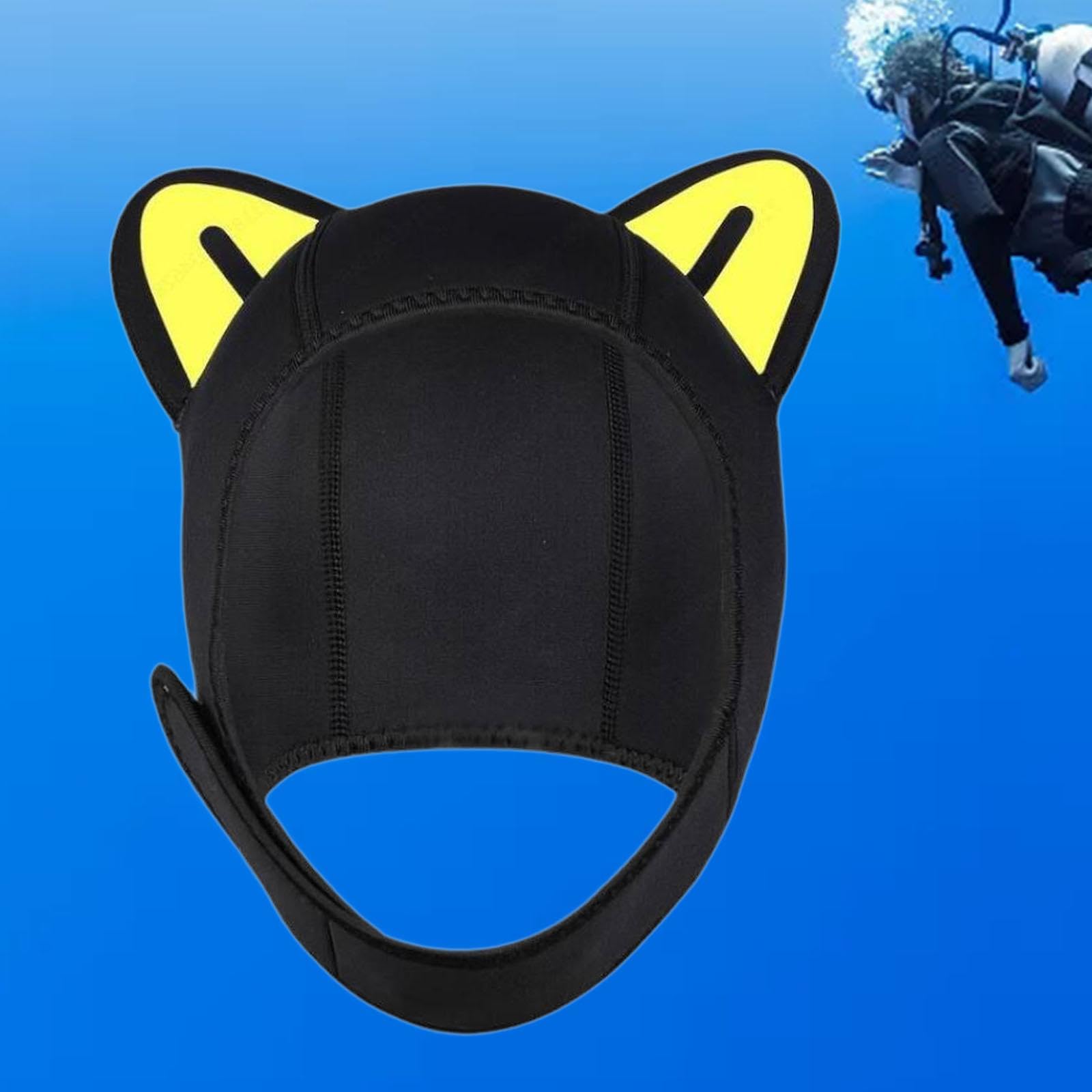 rockible Cagoule de plongée Oreilles de Chat, Bonnet de Natation, Capuche en néoprène pour Kayak