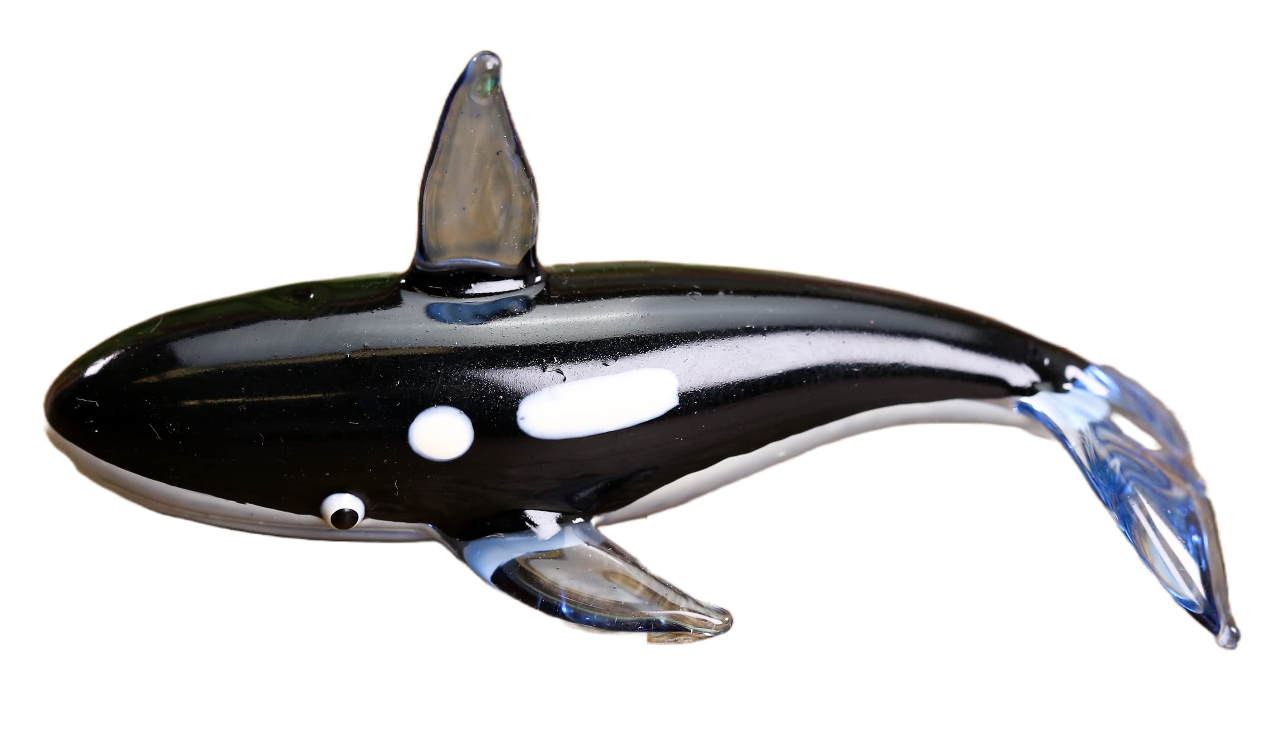 Redchocol8 Black Redchocol8® Handmade Glass Orca Gloss Terrarium Decor Ornament Gift Killer Whale