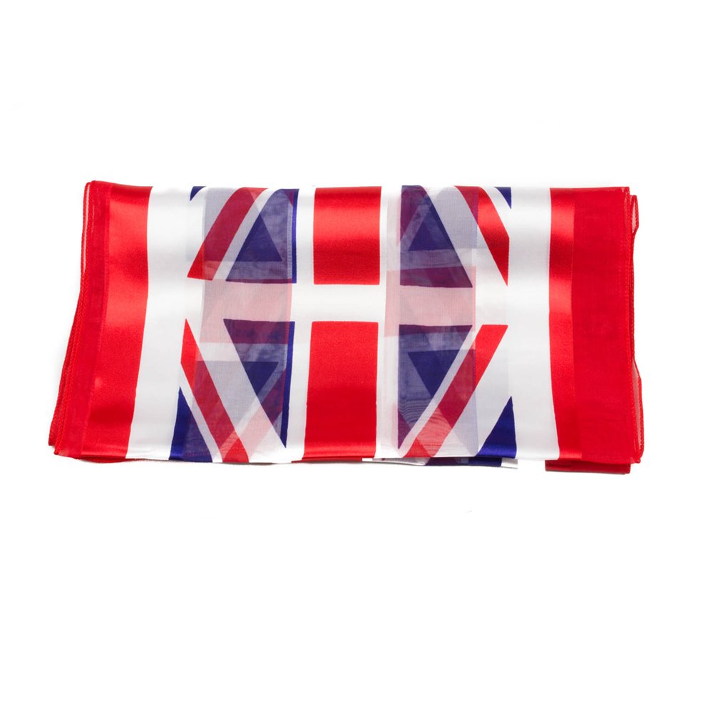 Mytoptrendz Women's Red Mytoptrendz® Union Jack Scarf For Lightweight Soft Silky Satin Chiffon Wrap