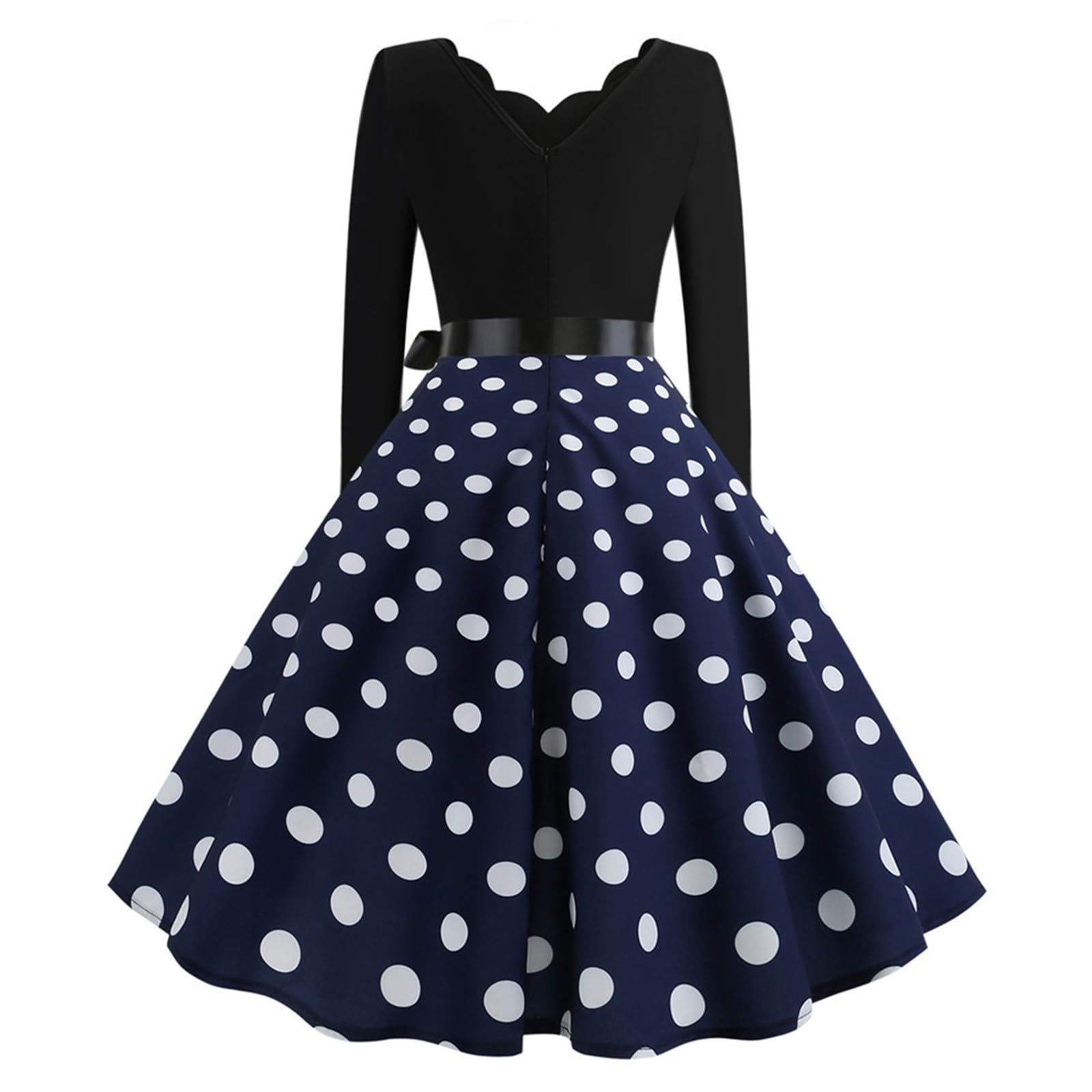 Spiaggia Primavera Abiti Grafici per Le Donne Scollo A V A Pois Casual Vacanza Vestito Estate Teen Trendy Manica Lunga 2026 Signore Lavoro Fluido Elegante Cocktail Sexy Modesto lusinghiero