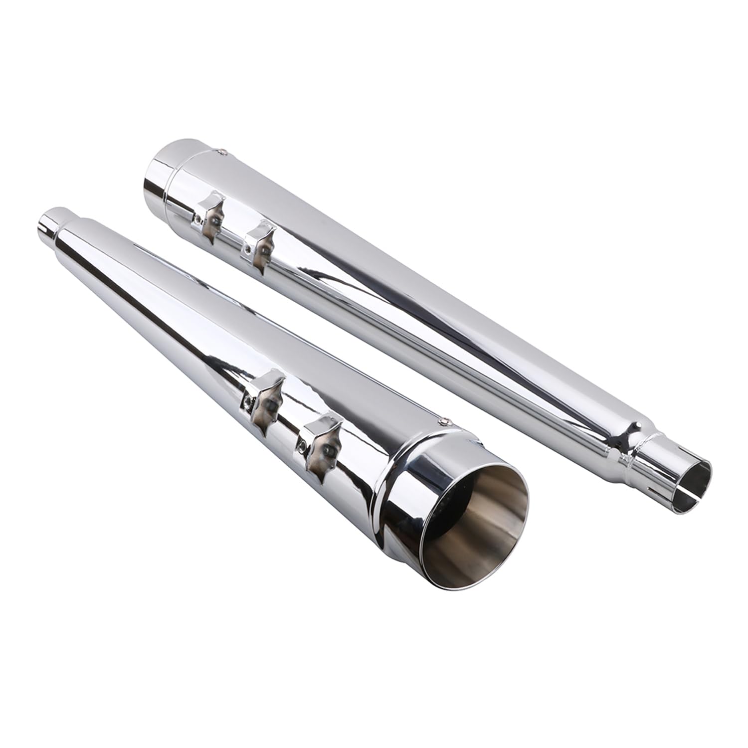 4" Tubos de Escape Moto,Slip-On Megáfono Cromado | para Modelos Touring de 1995 a 2016, Bagger, Dresser Road King, Electra Glide, Street Glide, Road Glide, Ultra Glide