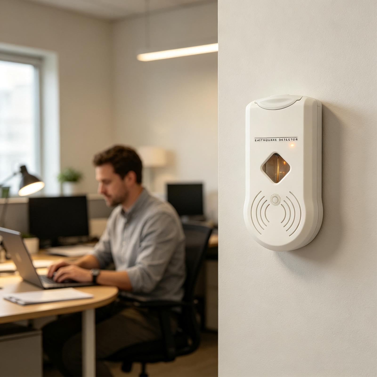 Rilevatore di Sicurezza per Casa Sensore d'Allarme a Onda P da Parete
