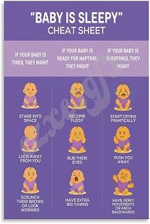 Baby Sleep Guide by Age Poster Infant to Toddler Rest Chart Wall Art Canvas for Bedroom Living Room Decor 20x30inch(50x75cm) Unframe-style