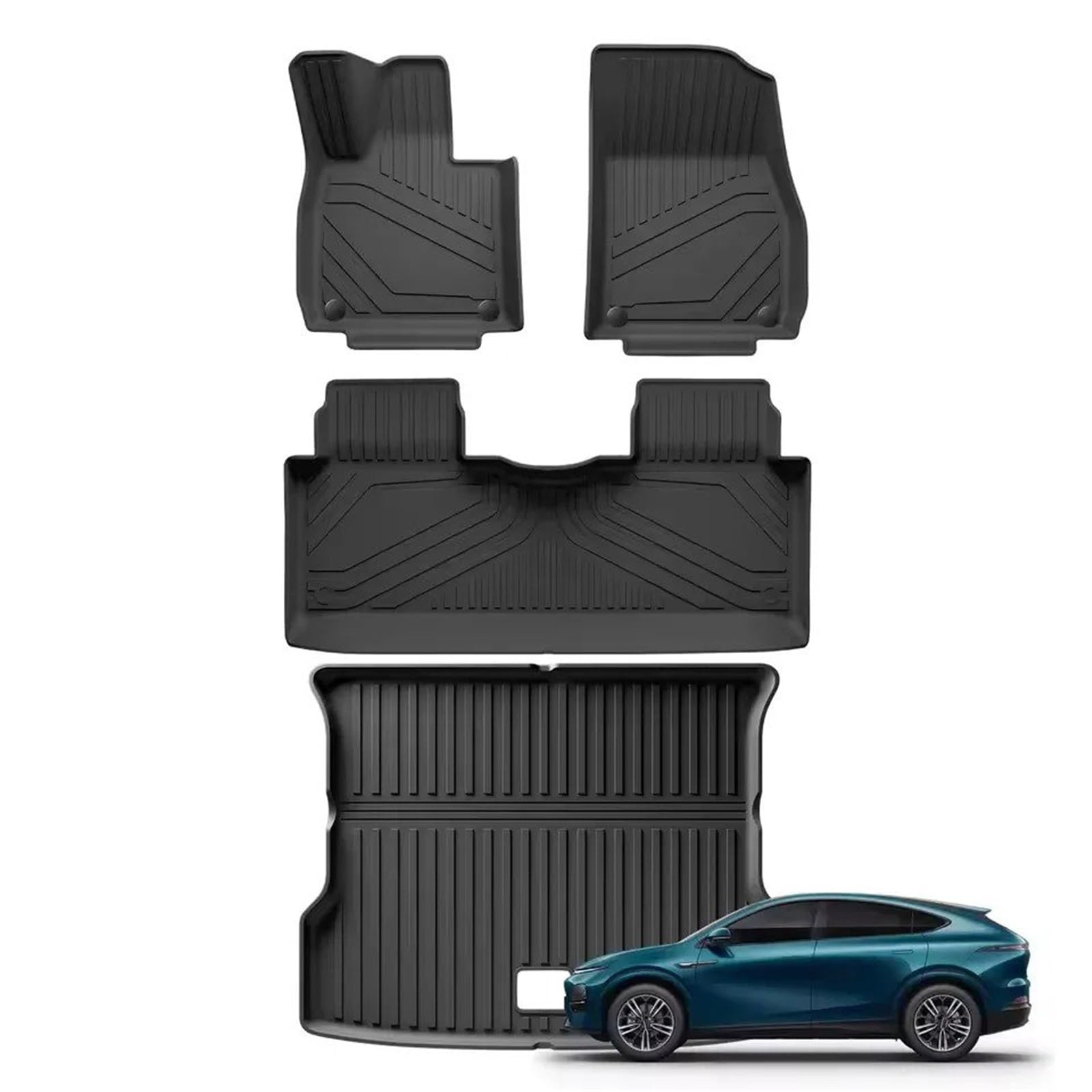 Alfombrilla Protector Maletero para Xpeng G6 Almohadilla Protectora Respaldo Asiento Trasero Forro Carga Alfombrilla Maletero Alfombrillas TPE Coche Accesorios Interior(Trunk Mat 1pc)