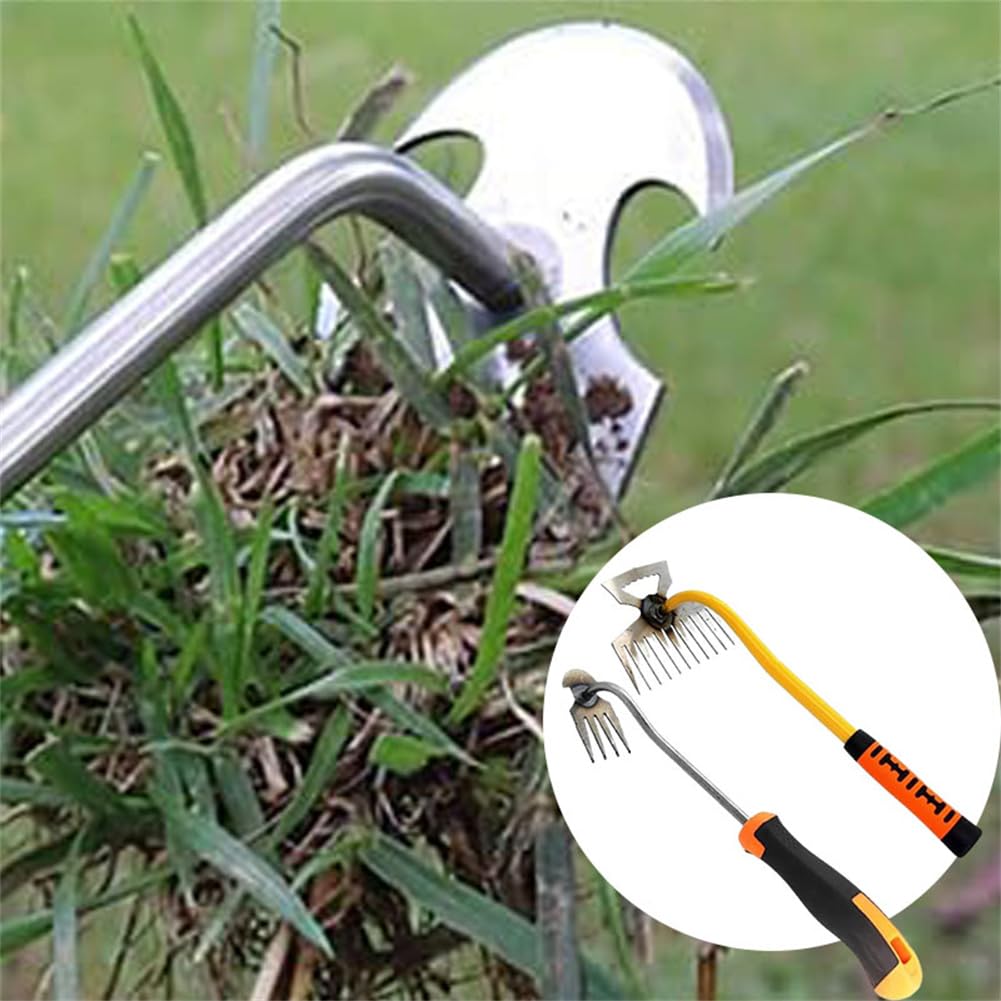 XFTOPSE 2Pcs Weeding Artifact Uprooting Weeding Tool, 2024 Upgrade Weed Puller Tool Weed Removal Tool,Rakes for Gardening Backyard Farm Planting & Weeding
