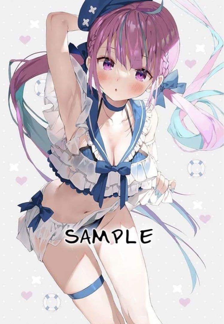 Amazon.co.jp: B2 湊あくあ 水着 タペストリー がおう まかろん大帝