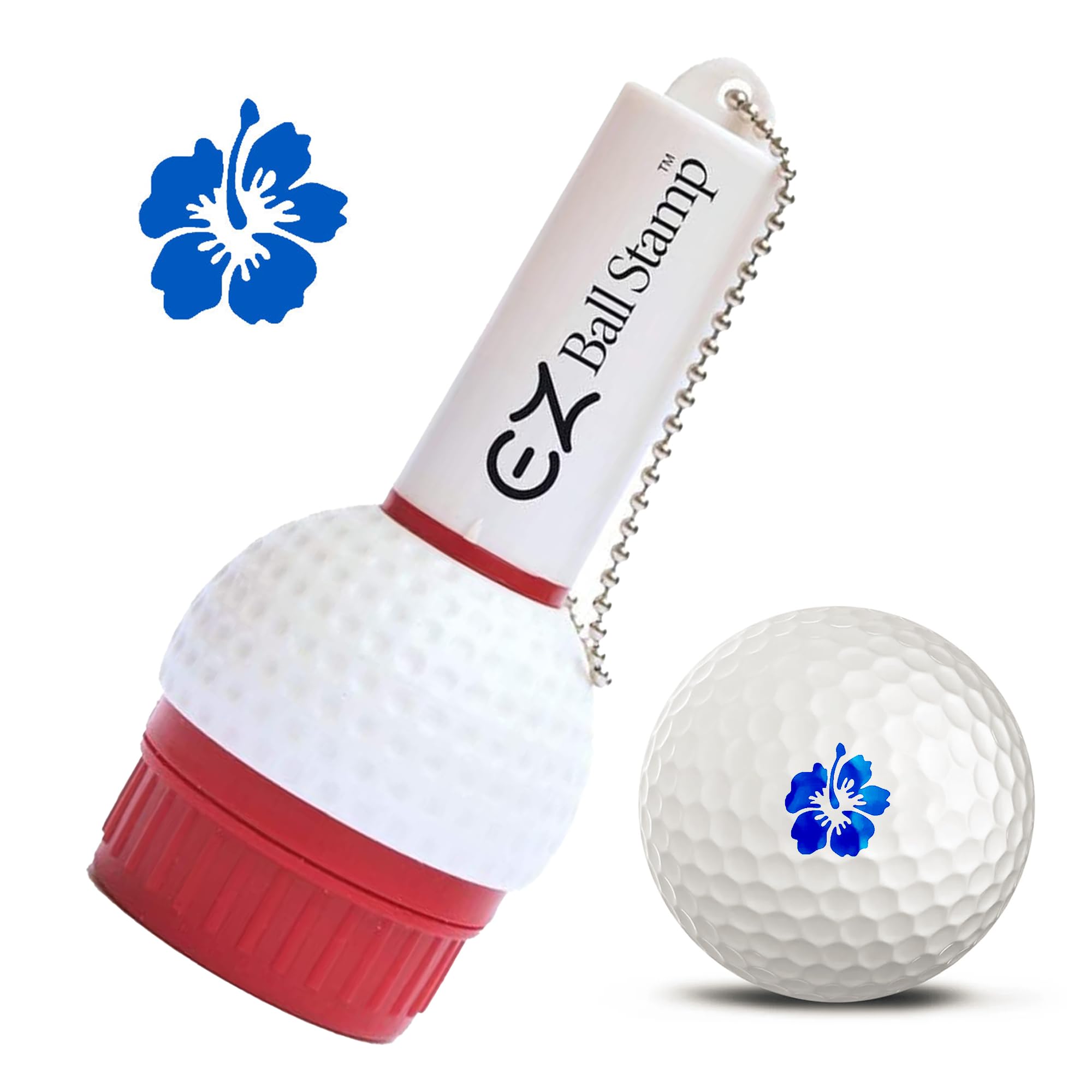 EZBallStamp Golf Ball Stamp Marker (Blue Hibiscus) — image 1