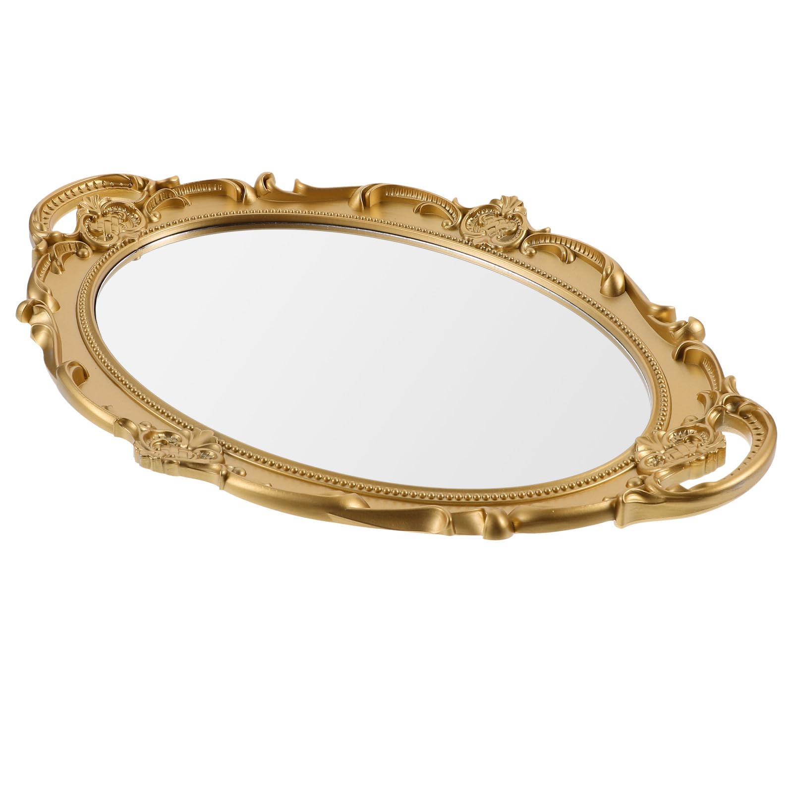 Miroir de maquillage mural Angoily en résine style européen rétro
