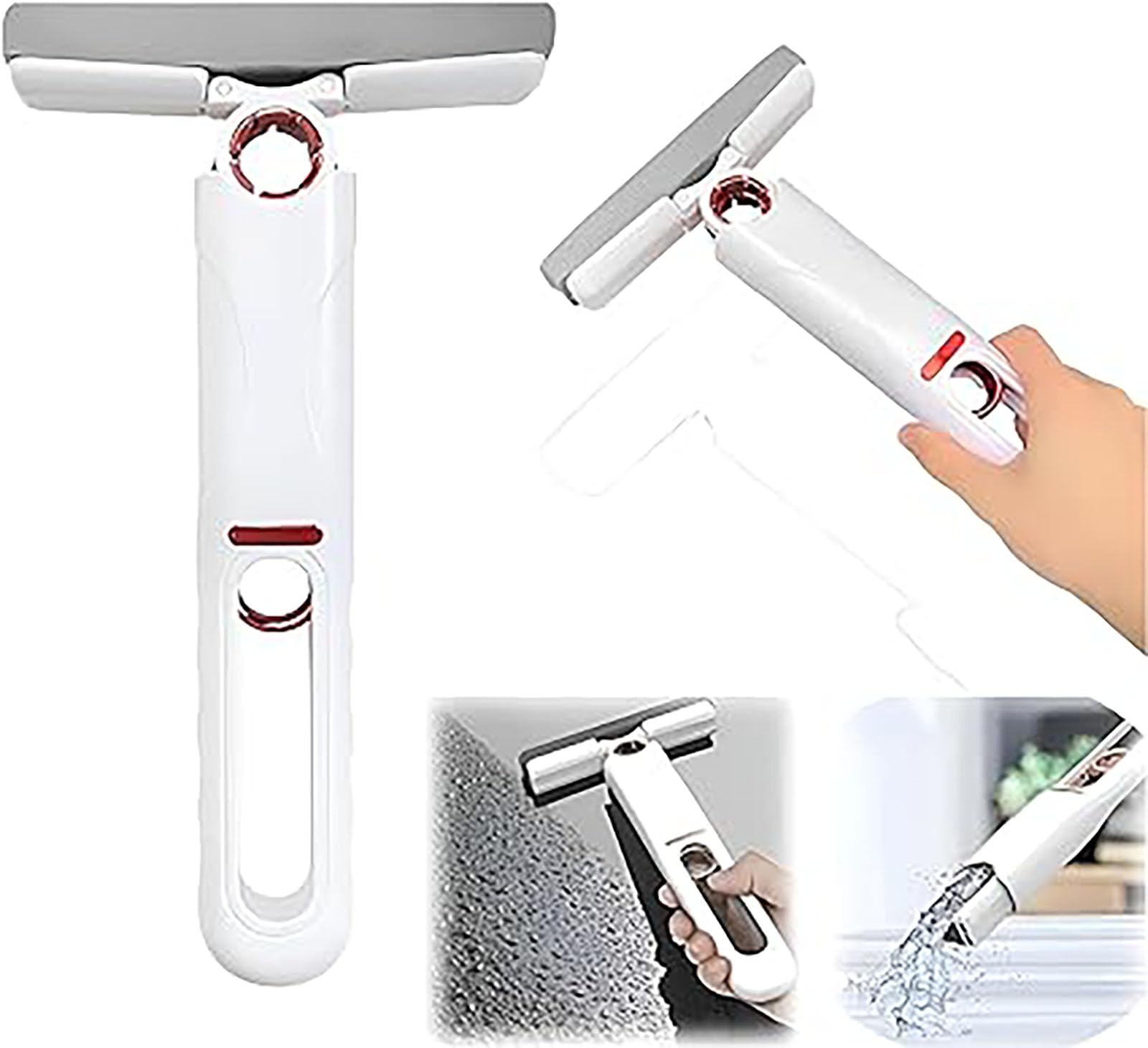 RayyanMini Mop, Portable Self-Squeeze Sponge Mop, Strong Absorbent Household Cleaning Mop for Desktop Cleaning Bathroom, Kitchen, Tableware,Desktop,Glass (with 2 Cotton Sponges)