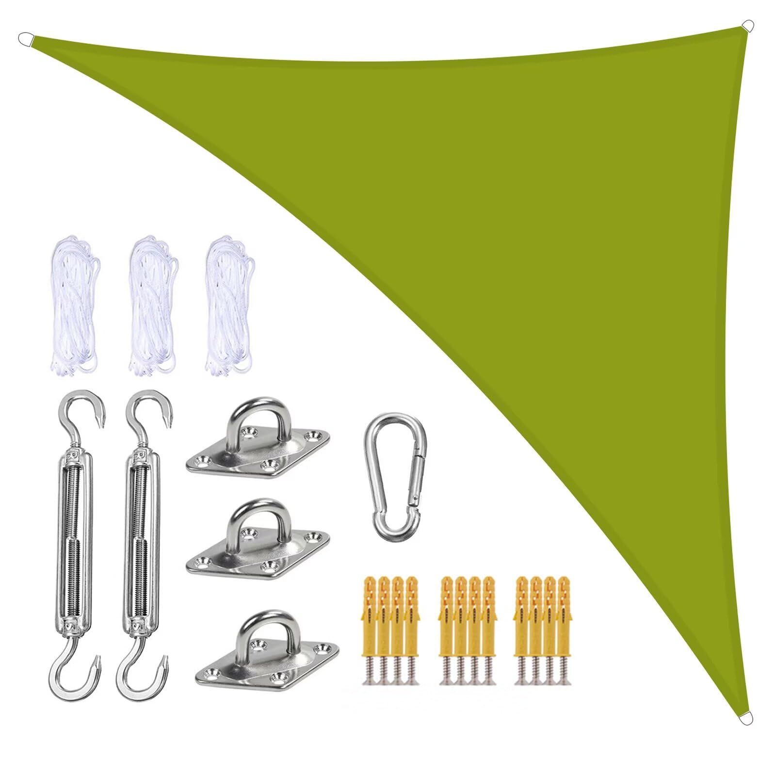 Voile d'ombrage triangulaire 5x5x7,1 m respirant avec cordes