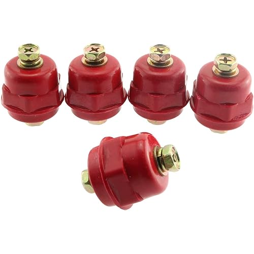 SQXBK Busbar Insulator 5PCS Red Resin SM25 M6 Polyester