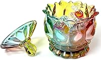 Vista 36 de Colorful Crystal Glass Candy Snack Barrel Storage Jar Embossed Luxury Cookie Buffet Canister With Lids Jewelry Box Jar Biscuit Containers