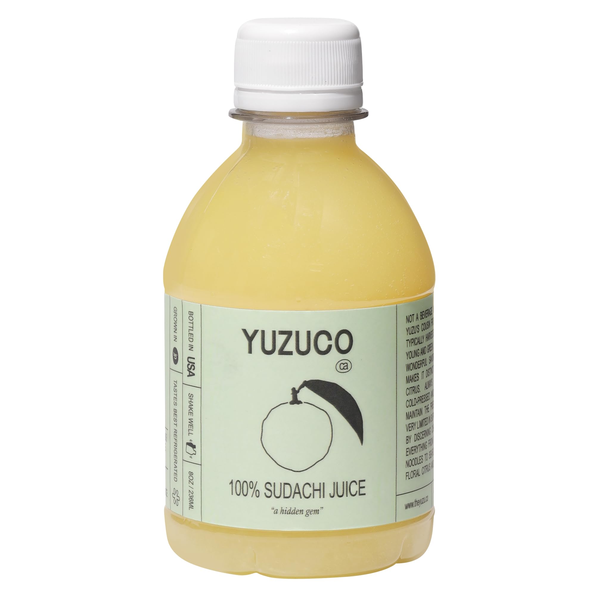 YUZUCO - 100% Cold-Pressed Juice - 8oz Premium Sudachi Juice from Japan - Bottled in California