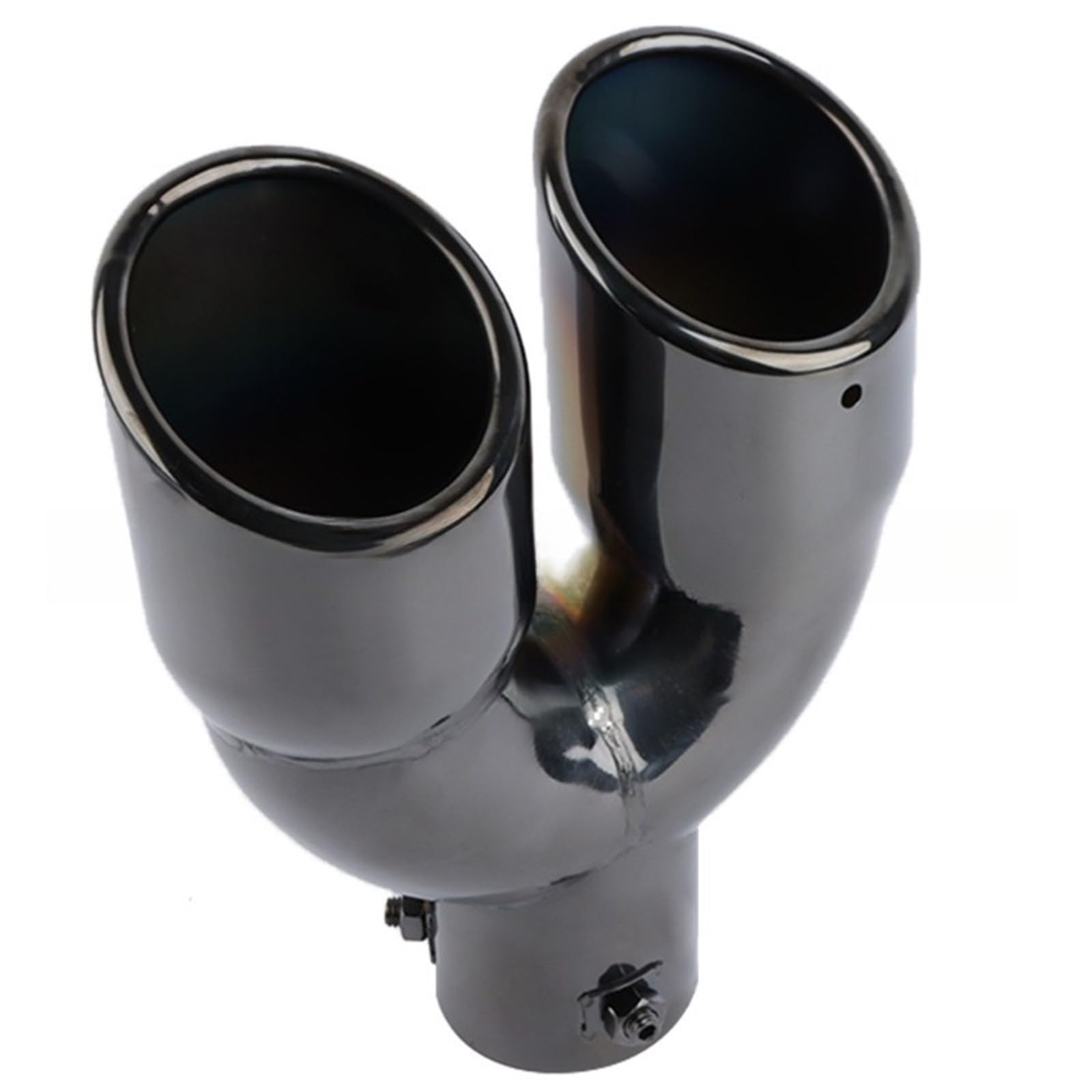 Car Silencer Universal Car 63mm końcówka rury wydechowej wlot stal nierdzewna podwójny wylot tłumik samochodowy ogona przykręcana(B-Blue-1pcs)