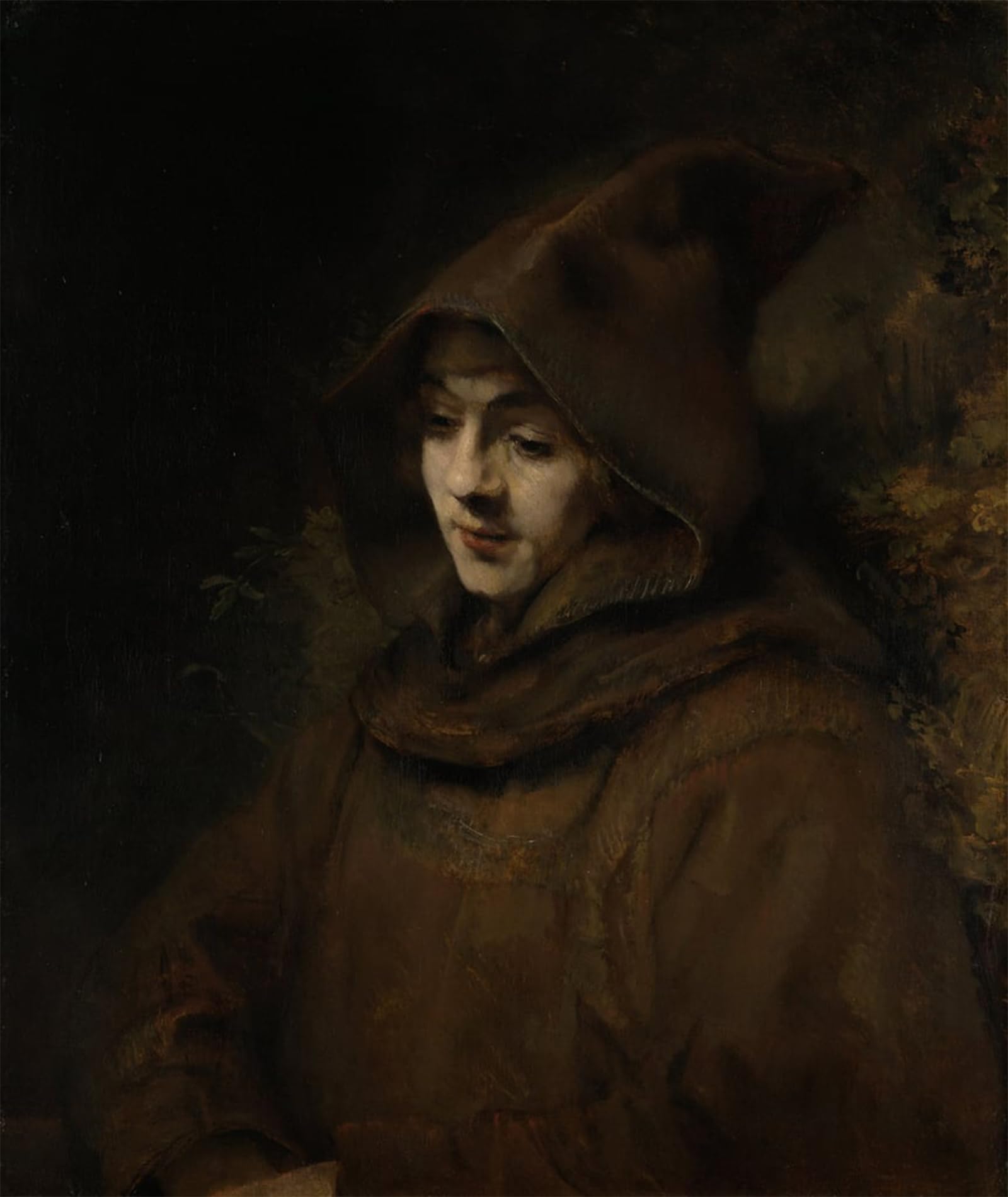 ARTXLXXBN Famous Painting Canvas Artwork Graffiti Print Rembrandt's son titus in a monk's habit by Rembrandt van Rijn Portrait Canvas Image for Home Decor 60x90cm
