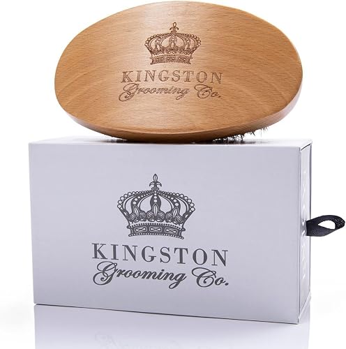 Kingston Grooming Co. Original Wave Brush for Men 360, Soft Boar Bristle Men’s Hair Brush- Perfect for Hair, Beards or Waves- Travel Box Included