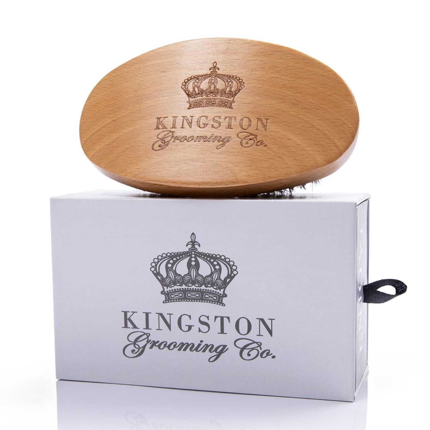 Kingston Grooming Co. Medium Wave Brush for Men 360, Boar Bristle Men’s Hair Brush- Perfect for Hair, Beards or Waves- Travel Box Included