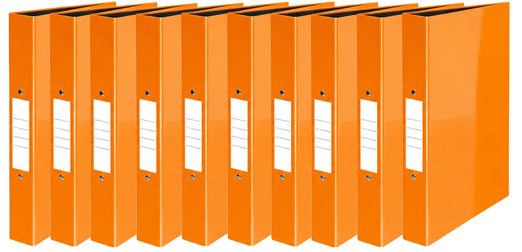 Nobel 25mm 2 Ring Polypropylene Gloss Binder A4 (10, Gloss Orange)
