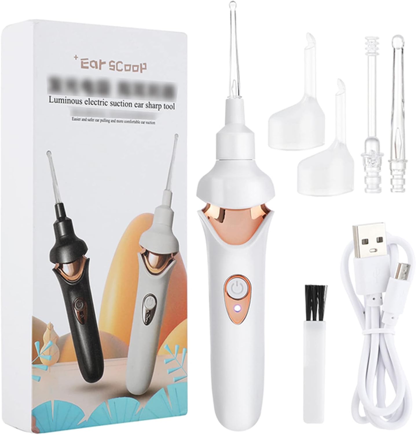 Electric Ear Scoop Rechargeable Led Ear Cleaning Tool, Quiet Safe Low
