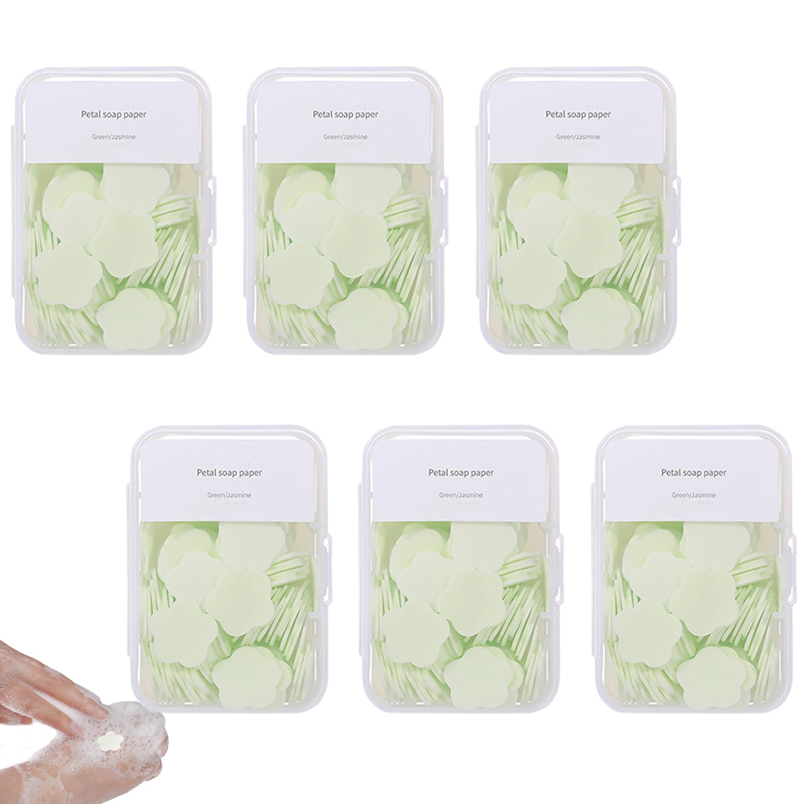 600PCS Portable Mini Soap Sheets โ Scented Disposable Hand Washing Paper, Travel-Friendly & Water-Soluble Soap for Camping, Hiking & Outdoor Use (Green)
