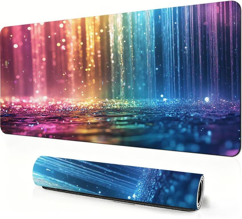 Podkładka pod mysz do gier Kolorowa podkładka pod mysz XXL Dream 1000 x 500 x 3mm Poprawa precyzji i szybkości, podkładka pod mysz do gier antypoślizgowa gumowa podstawa, do dekoracji Burea DZ-21