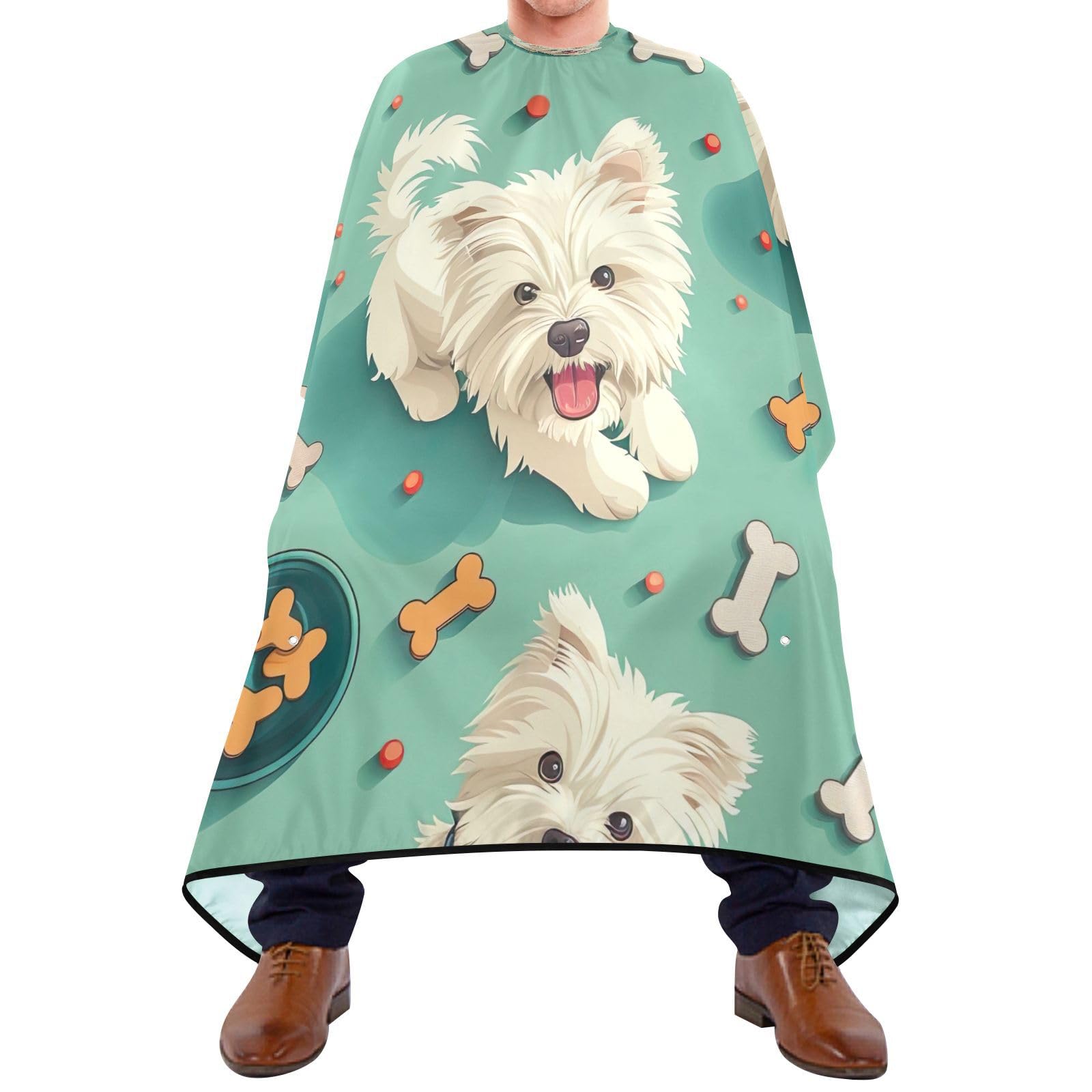 PaChyLuu West Highland Terrier Professional Barber Cape Waterproof Hair Cutting Salon Cape with Adjustable Snap Closure for Men Women
