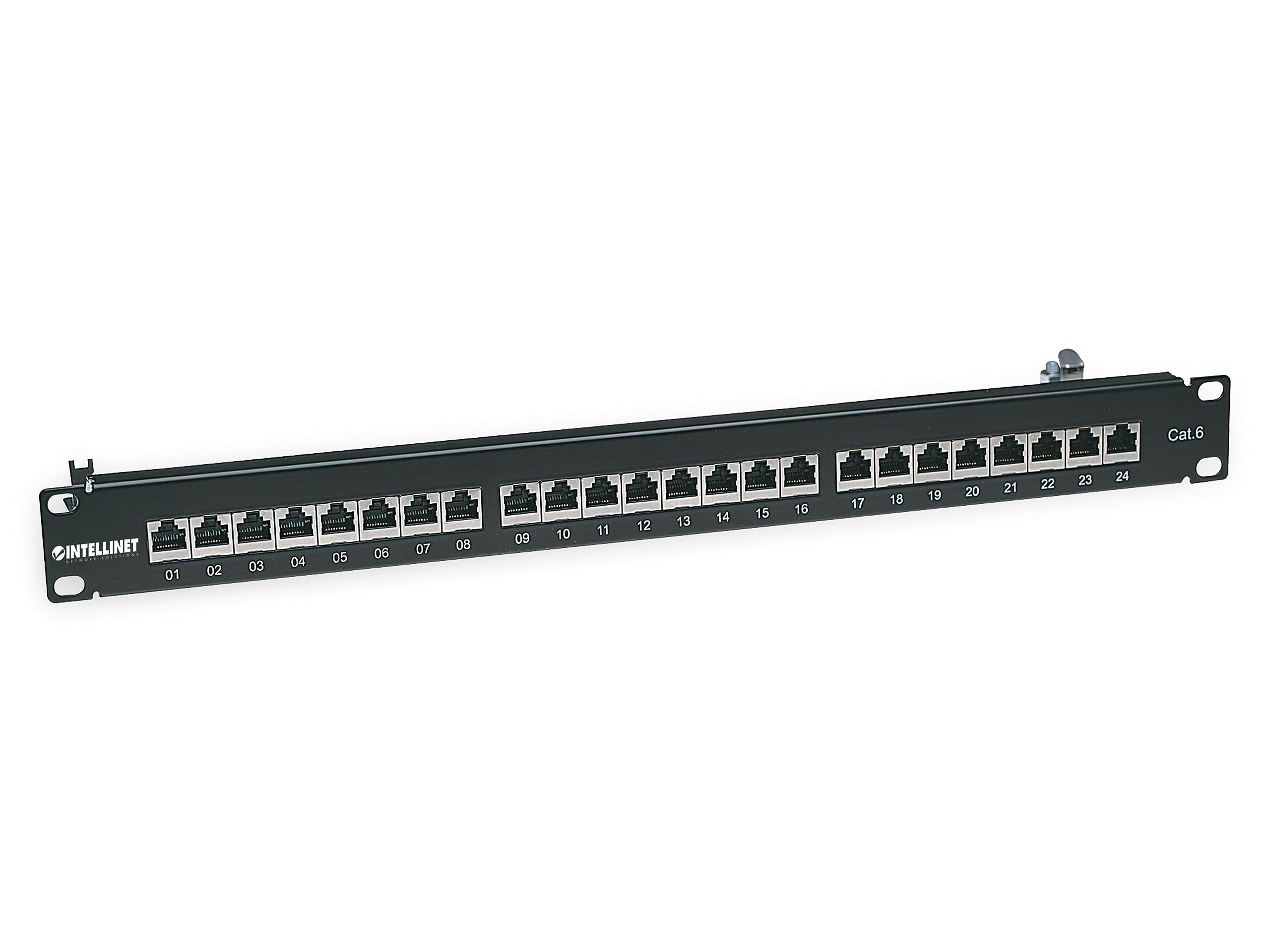MANHATTAN Cat6 Shielded Patch Panel 24-Port, 1U, 90 Degree Top-Entry Punch-Down Blocks (720038)