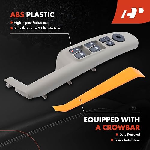 Miniatura 5 de A-Premium Interruptor de elevalunas eléctrico principal compatible con Hyundai Sonata Sonata 2006 2007 2008, color beige, lado delantero izquierdo