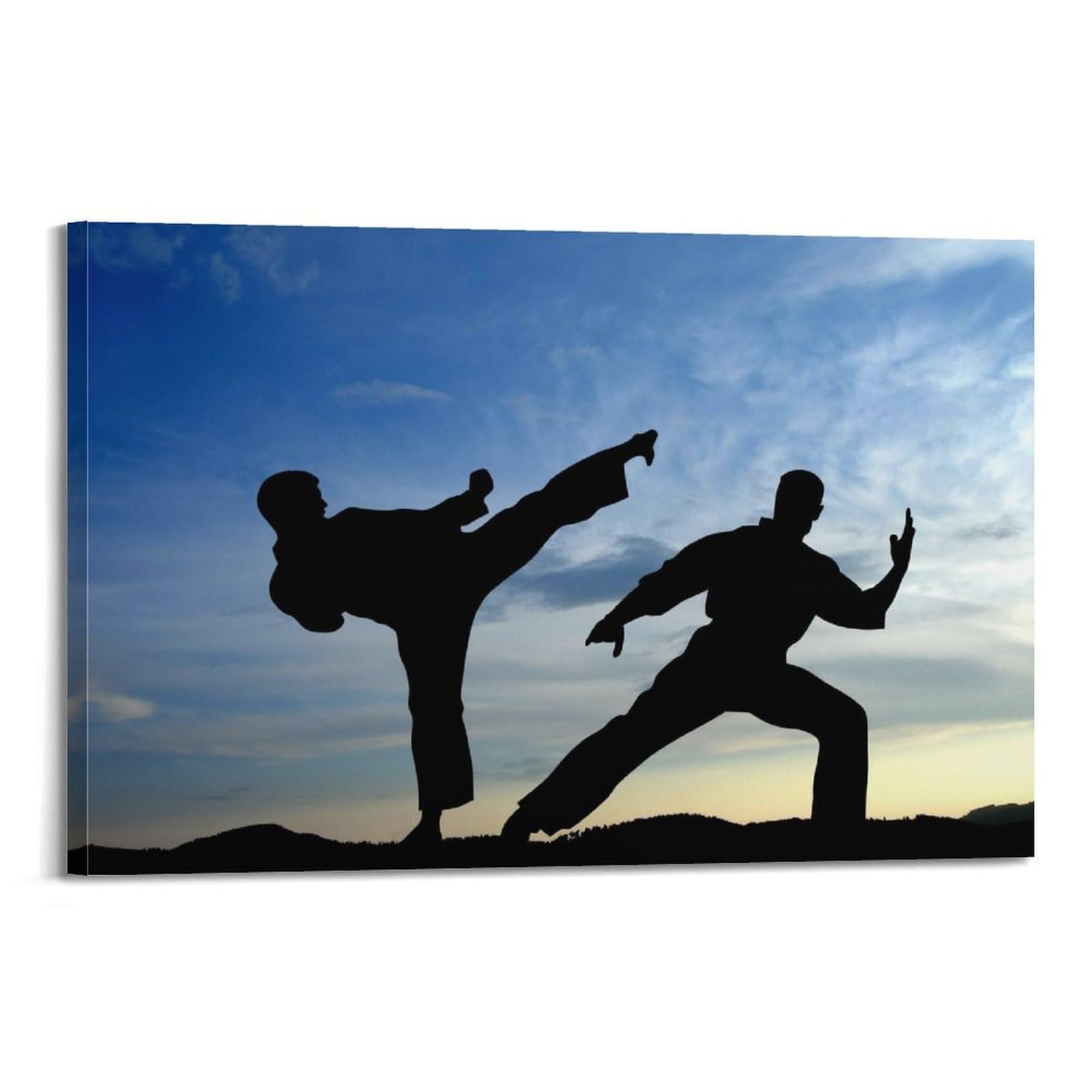 MJZLQN Poster decorativo da parete su tela, motivo: Kung Fu, alba, karate, taekwondo, poster decorativo moderno, per camera da letto, 60 x 90 cm