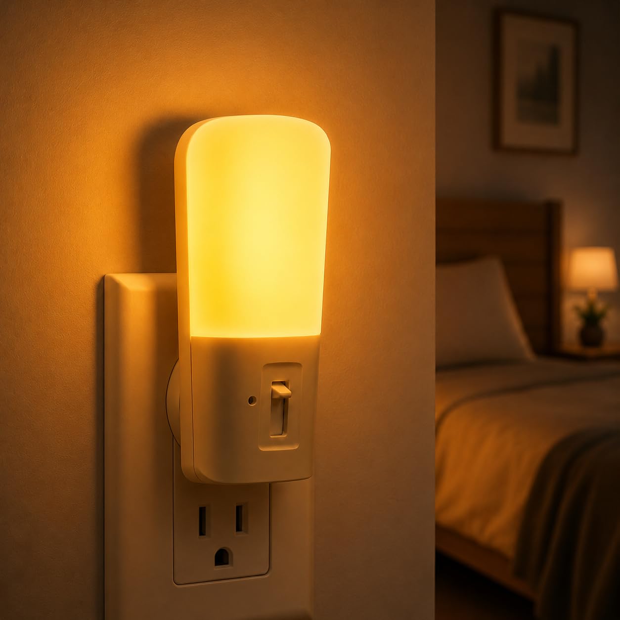 ACADGQ Luce Notturna LED[2 Pezzi],Automatiche Luce Notturna Bambini con Sensore Crepuscolare,Plug-and-Play,Luce Notturna per Soggiorno,Corridoi,Bagno,Cucina,Scale [Classe di efficienza energetica A++]