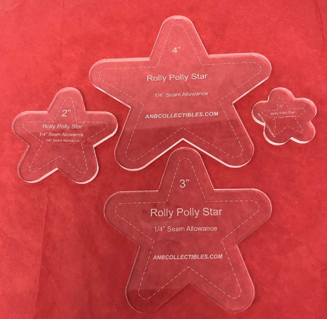 4pc. Set of Rolly Polly Star Quilting Templates 1