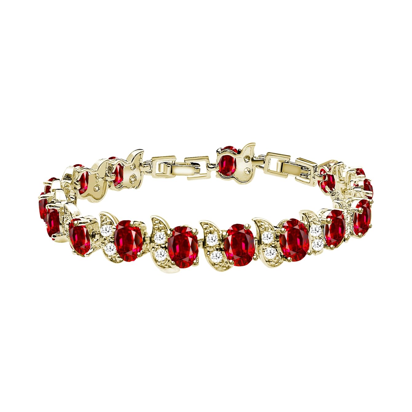 LMXXVJ Fashion Tennis Bracelet Created Emerald White Gold Plated Charm Bracelet Gifts Jewelry for Women