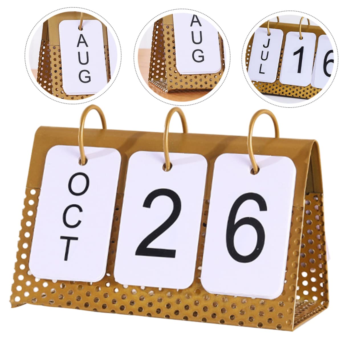 SEWACC 4stücke Tischkalender Metall Stilvoller -kalender Für Schreibtisch Zeitloses Design Für Büro Und Zuhause Monats Und Tagesübersicht Robust Und Elegant Als Fotodeko