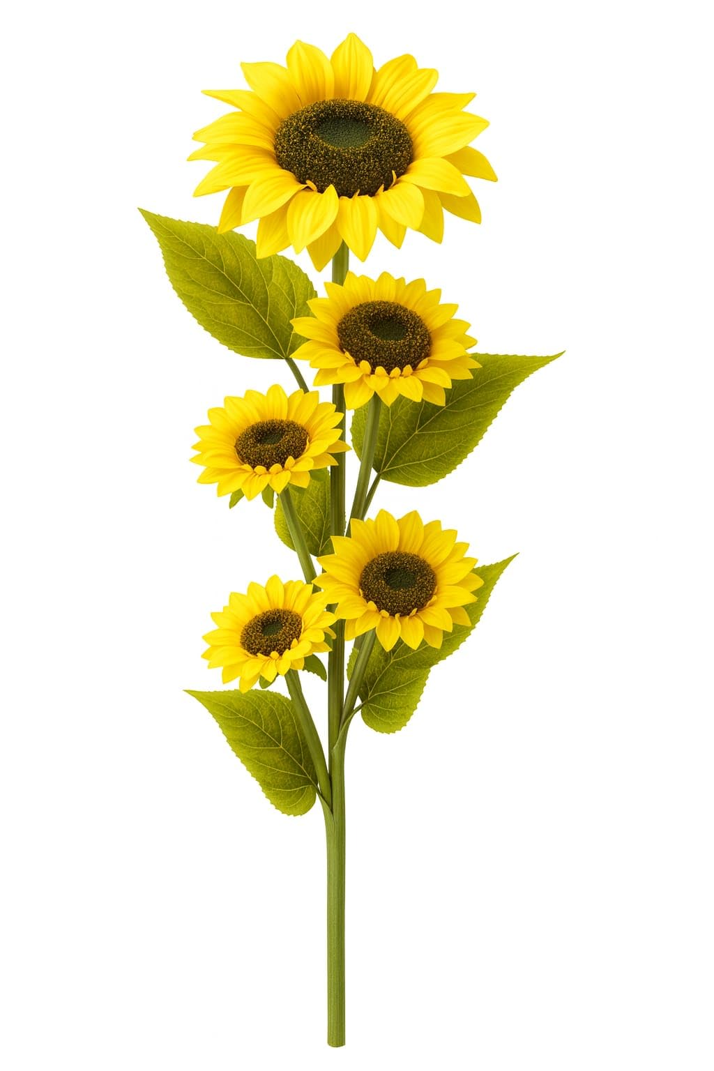 Large Artificial Yellow Sunflower Single Stick 117cm Tall,25 cm Wide Real Look Full Bloom with Long Stem 5 Giant Fake Silk Sunflowers Floral for Vase,Home,Office & Wedding,Party Decoration(Pack of1)-image-20